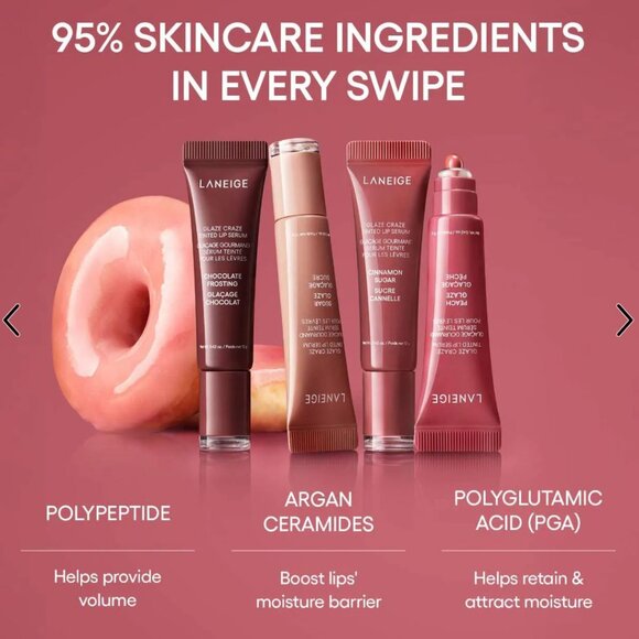 Laneige Craze Glaze Lip Serum & Keychain Cap NIB - Picture 5 of 6